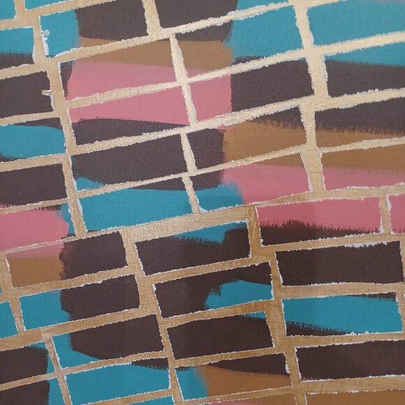 Handprinted Canvas Wall Art Armature Art Abstract - Picture 2 of 3